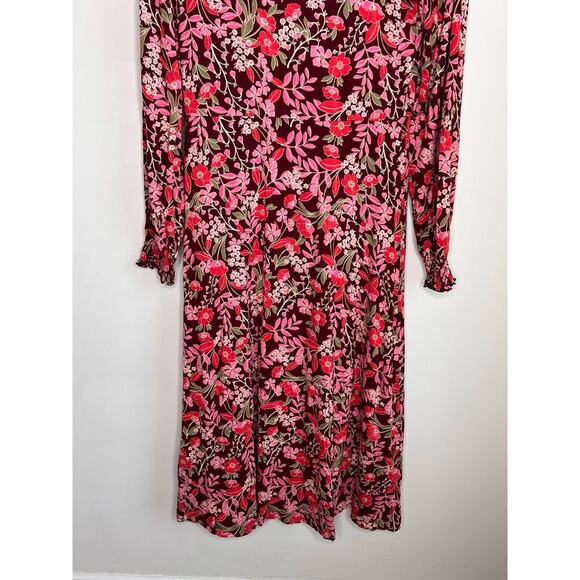 Draper James Patty Viney Floral Long Sleeve Midi Dress Women's Size S - Picture 4 of 9